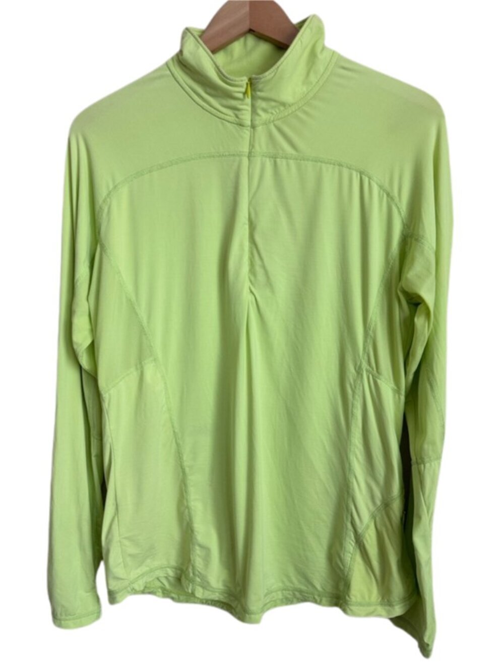 FootJoy FJ Women's Quarter Zip Golf Pullover Size LG Citron Lime Green EUC